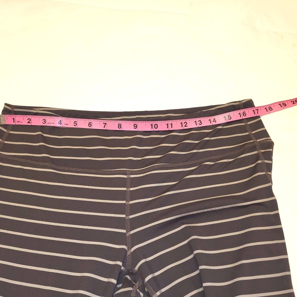 ATHLETA Chaturanga Brown Tan Striped Yoga Ankle Pants Workout Leggings XL - Picture 6 of 6